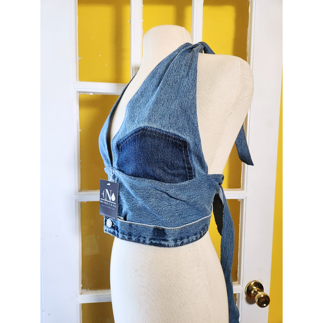 "Foxy" Denim Halter (L)