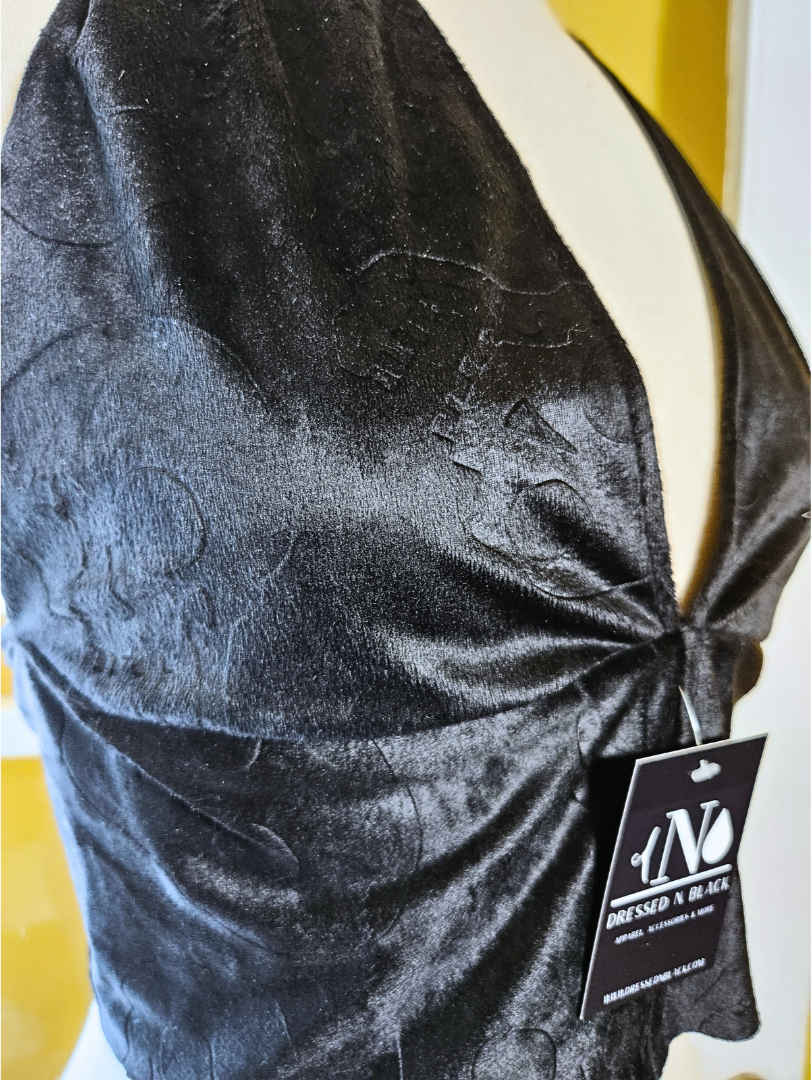 "Velvet Skull" Halter Top
