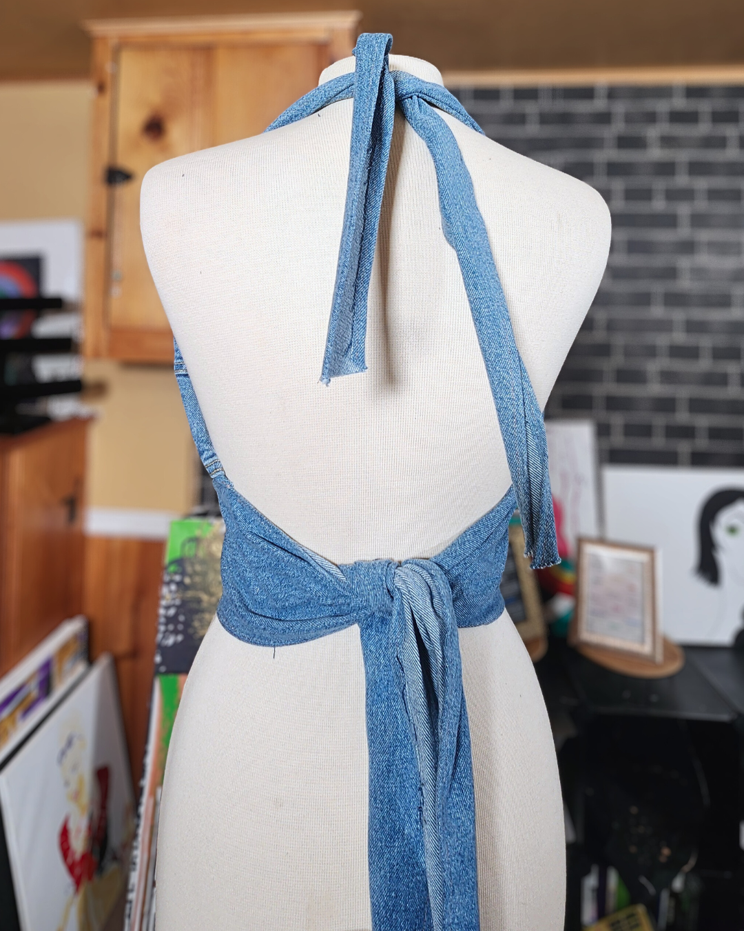 "Evelyn" Denim Halter