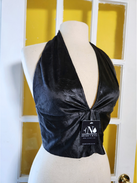 "Velvet Skull" Halter Top