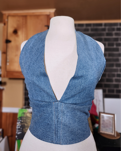 "Evelyn" Denim Halter