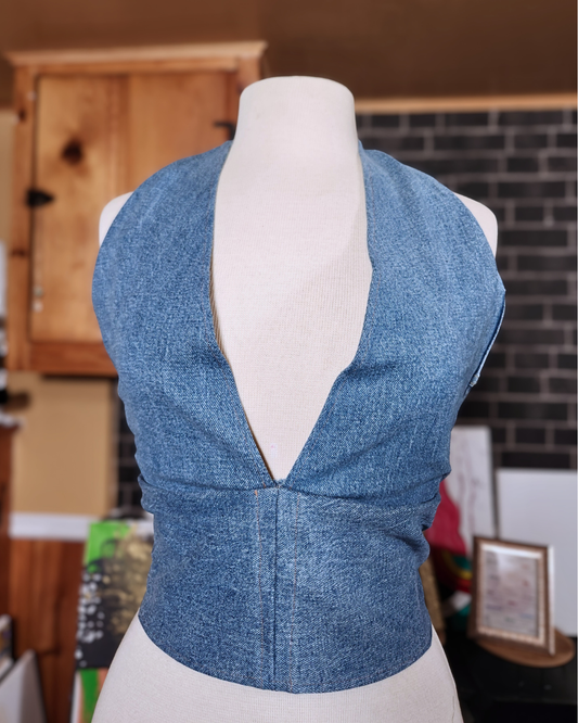 "Evelyn" Denim Halter