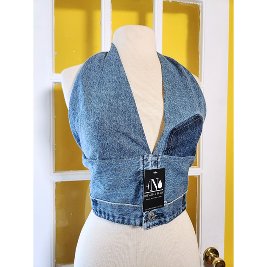 "Foxy" Denim Halter (L)