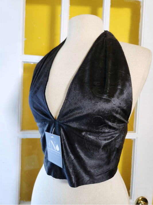 "Velvet Skull" Halter Top