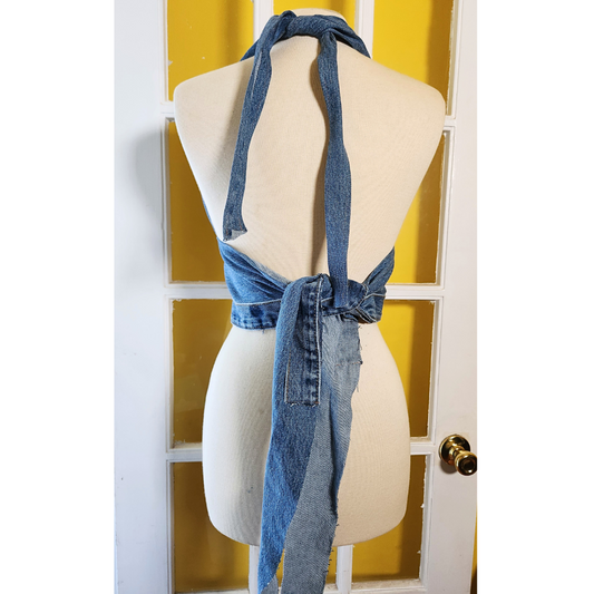"Foxy" Denim Halter (L)