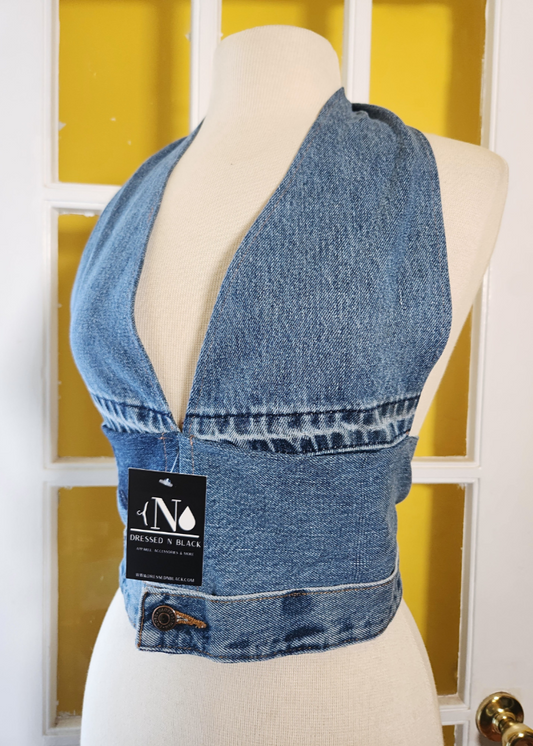 "Karla" Denim Halter